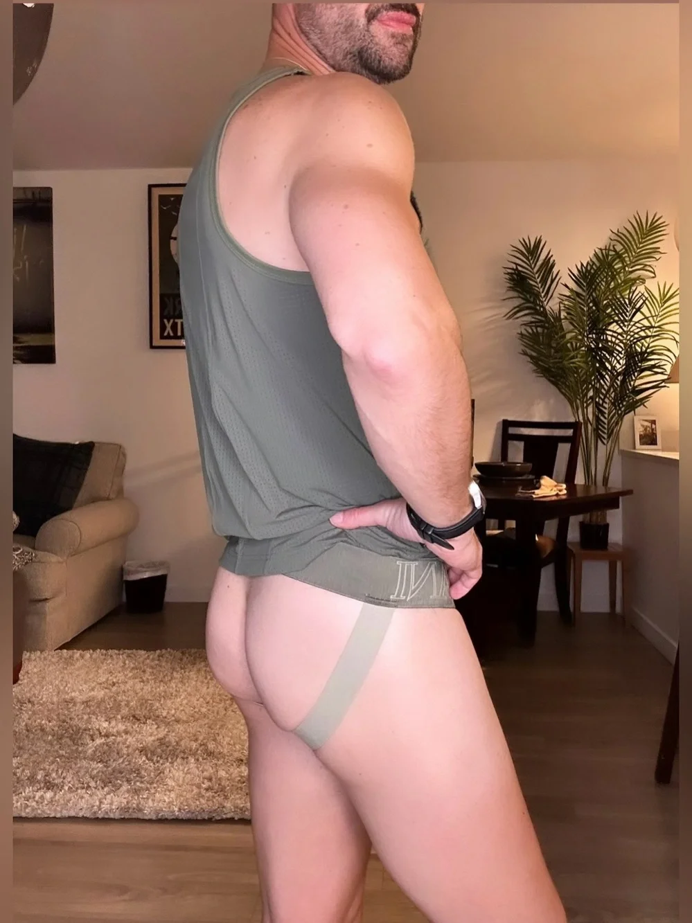 Emporio Armani | Men’s Megalogo Jockstrap Olive Green  (Small)